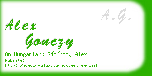 alex gonczy business card